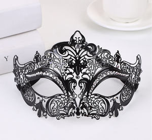 Black Metal Half Face Eye Lustige Party Maske für Prom Party Karneval Urlaub Maskerade Venezia nisches Kostüm Cosplay Halloween Maske - Product Image 2