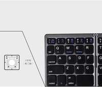 Clavier magique pliable Fteda Mini BT 3.0/5.1 pour téléphone et tablette, pavé tactile, ultra-fin, portable, 61 %, sans fil, rétroéclairage RGB, mécanique, en stock