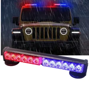 12LED Magnétique Voiture Lumières Stroboscopiques Voyant d'Avertissement Led Stroboscopique Aimant Toit Danger Flash 12V Rechargeable avec <span class=keywords><strong>Batterie</strong></span> 4000mAh - Product Image 1