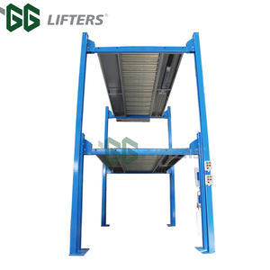 GGトリプルスタッカー3カースチールパーキングリフト3600kg容量折りたたみ式ランプ電気ロックリリース - Product Image 5