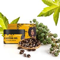Crème de boucles à l'huile de ricin noire à hydratation longue durée forte tenue pour les cheveux frisés crépus garde les boucles hydratées tout au long de la journée