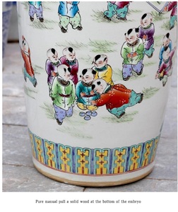 Jingdezhen Cerámica Dibujado a mano Paisaje Figura Piso Florero grande Muebles <span class=keywords><strong>para</strong></span> el hogar Vestíbulo del hotel Patio Florero Ornamento - Product Image 4