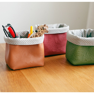 Creative stationery pen holder, PU leather miscellaneous storage bag, desktop phone holder, hanging <b>drawing</b> pen holder - Product Image 4