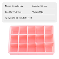 Moule à glaçons en silicone de qualité alimentaire à 15 compartiments avec logo personnalisé, vente en gros, très populaire à l'international, facile à démouler, pour la fabrication de glaces DIY