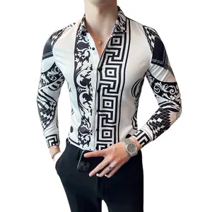 Nuovo Design 2024 vendita calda realizzata in poliestere goffrato 3D e Spandex stampa DTG camicia da uomo camicia classica personalizzata da ragazzo accetta Mix Sty