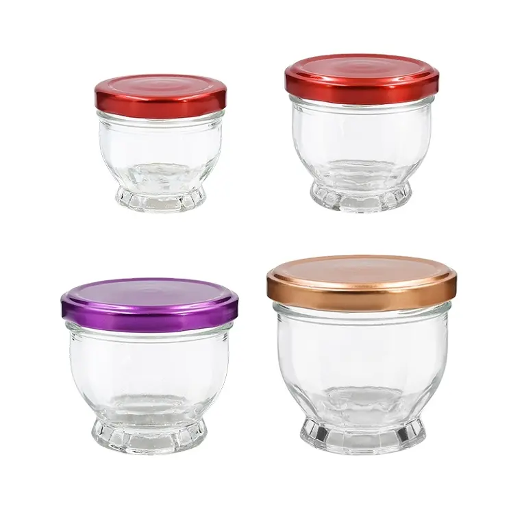 Honingpot Glas 60 Ml 80 Ml 100 Ml 150 Ml Cilinder Helder Glazen Fles Voor Voedsel Vogel Nest Verpakking Met Blik Schroefdeksel