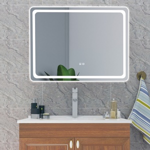 Miroir de salle de bain LED carré moderne, éclairage intégré, nouveau, étanche, anti-buée, écran tactile intelligent, miroir rectangulaire avec lumière - Product Image 6