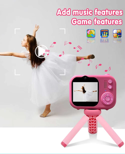 กล้องเด็กสีชมพู S11 พร้อมขาตั้งกล้องแบบพกพา กล้องถ่ายรูปวิดีโอขนาดเล็ก 48MP HD สำหรับเด็กวัยหัดเดิน ของเล่นสำหรับเดินทางท่องเที่ยวกลางแจ้ง ของขวัญ - Product Image 6