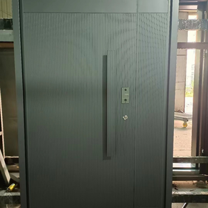 La porte extérieure noire de porte d'entrée en aluminium de nouveau design moderne convient aux maisons - Product Image 3