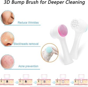 2 in 1 Portable Double Sides Stand-Up 3D Massage <b>Brush</b> Face <b>Scrub</b> <b>Brush</b> Silicone Face Cleaner <b>Brush</b> - Product Image 3