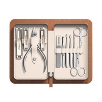 Ensemble de manucure et de pédicure en acier inoxydable ensemble de coupe-ongles avec pince à cuticules et pince à rainure pour hommes femmes