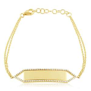 Braccialetti Delicati in <span class=keywords><strong>Argento</strong></span> Sterling 925 Placcato Oro Gemnel, Personalizzabili con <span class=keywords><strong>Nome</strong></span>, <span class=keywords><strong>Bracciale</strong></span> a Barra - Product Image 1