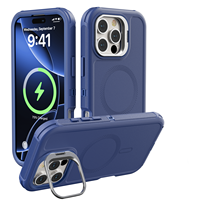 Étui de téléphone robuste antichoc 3 en 1 pour iPhone 16 15 14 13 Pro Max 16 Plus, support d'objectif en métal, coque magnétique