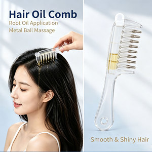 Pettine Applicatore per Cuoio Capelluto di Grande Capacità per Crescita dei Capelli e Cura del Cuoio Capelluto, Dispenser Trasparente per Olio Capillare con Sfera Massaggiante - Product Image 1