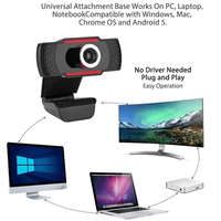Webcam dengan Mikrofon USB 1080P Fokus Dapat Disesuaikan 1920*1080P 30FPS Kamera Langsung Mendukung Windows Android TV