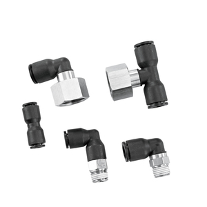Accesorios neumáticos PBT de 8, 10 y 12mm, codo de rosca de ángulo recto macho de alta calidad, Conector de tubo de manguera de aire neumático de plástico de un toque - Product Image 1