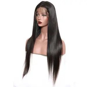 Kadınlar için insan saçı peruk doğal siyah ağartılmış knot brezilyalı vücut dalga dantel ön