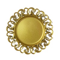 Transparante plastic diepe fruit schaal met gouden glitter, licht luxe retro design voor bruiloften, hotels & feesten, ronde vorm