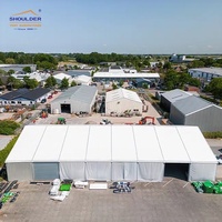 Tente industrielle durable de stockage de grande envergure de couverture de PVC d'entrepôt commercial résistant de 600 carrés avec des portes de murs