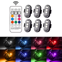 LELANPU Luz Estroboscópica LED Inalámbrica RGB con Control Remoto, Anticolisión, para Motocicleta, Coche, Bicicleta, Dron