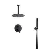 Système de douche Chrome 8 pouces plafond mural carré haute pression pluie pommeau de douche luminaire de douche