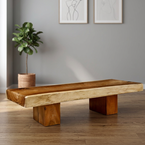 Modern <b>Dining</b> <b>Table</b> Solid Suar <b>Wood</b> Slab Coffee <b>Tables</b> and Garden Living Room Furniture Easy Assembly Outdoor Furniture Elegant - Product Image 2