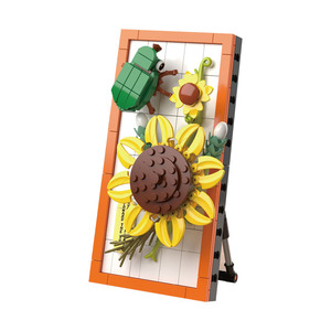 Blocs <span class=keywords><strong>de</strong></span> construction décoratifs <span class=keywords><strong>de</strong></span> haute valeur, 241 pièces, DIY, cadre photo, combinaison <span class=keywords><strong>de</strong></span> blocs <span class=keywords><strong>de</strong></span> construction <span class=keywords><strong>de</strong></span> tournesol, assemblage <span class=keywords><strong>de</strong></span> particules - Product Image 3
