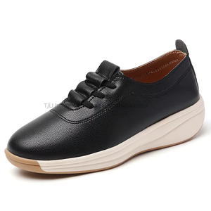 Genuine Leather <b>Soft</b>-Soled Women's Thick-Soled <b>Shoes</b> New Spring Styles Slip-on Non-Slip Lightweight Sports Mom <b>Shoes</b> - Product Image 5