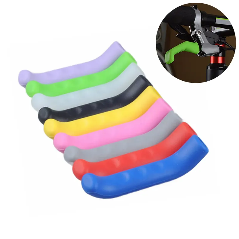1pair Bicycle Brake Handle Lever Silicone Sleeve Cover Fixed Gear Universal Non-slip Brake Lever Protection Cover