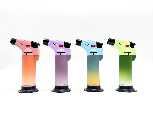 Colorful Torch Lighter Rechargeable Plastic Refillable Windproof Lighters for Candle Fireplace Grill
