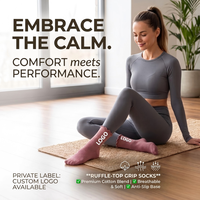 Chaussettes de Pilates à Volants avec Logo Personnalisé, Antidérapantes, pour Yoga, Barre, Danse, Ballet, avec Sangles Croisées, en Coton, pour Femmes, Fitness