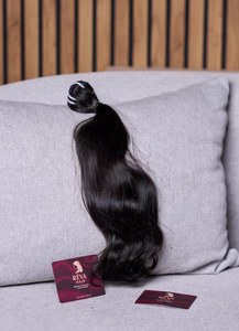Paquete de Cabello Humano Virgen Puro 100% Liso Doble Trama Sin Procesar de Templo Indio para Extensiones Compra a Granel - Product Image 4