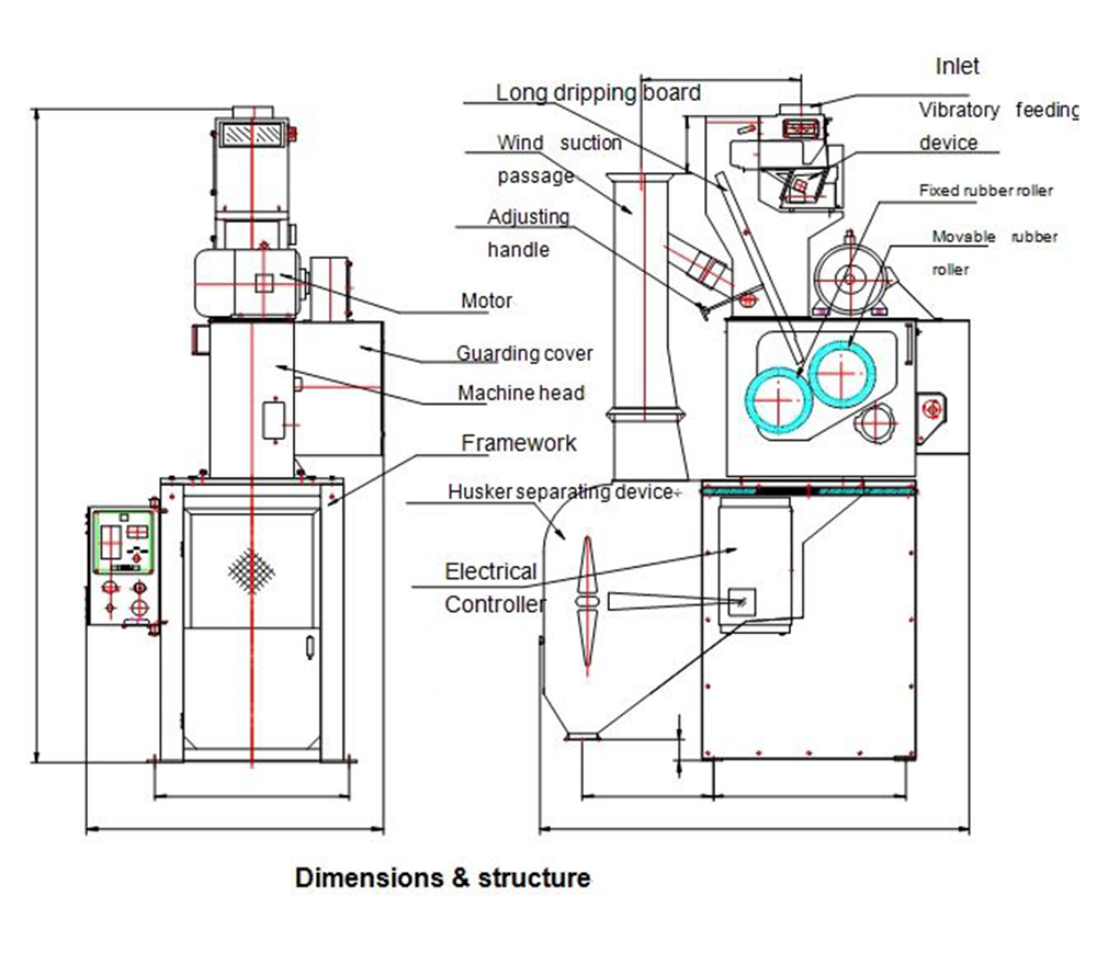 Low power consumption STR MLGQ71 nitrile butadiene husker paddy sheller dehusking rice rubber roller huller machine