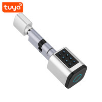 Serrure de porte électronique intelligente Tuya Smart BLE avec empreinte digitale + mot de passe, déverrouillage par empreinte digitale, mot de passe, carte IC, clé, application PST-PURA