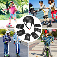 Casque de trottinette électrique pour adultes et enfants, casque de skate et protections (coudières, genouillères) – Lot de 7 pour le skateboard