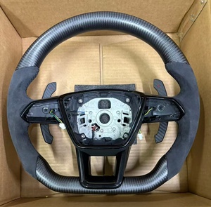 Volante in Pelle e Fibra di Carbonio Forgiata Alcantara GZYLC per <span class=keywords><strong>Audi</strong></span> <span class=keywords><strong>RS</strong></span> A1 A3 A4 A5 A6 A7 R8 RS3 C7 Q5 Q7 S3 S5 8V B8 B9 - Product Image 4