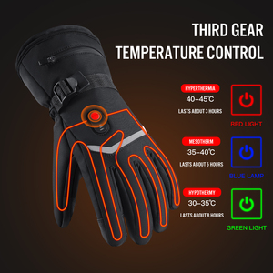 <span class=keywords><strong>Gants</strong></span> <span class=keywords><strong>chauffants</strong></span> électriques pour hommes, en nylon, pour snowboard, moto, motoneige, chauds, imperméables, rechargeables, antidérapants, avec fermeture éclair - Product Image 2