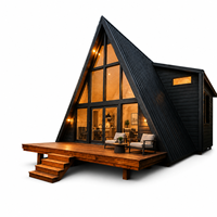 Cabane Modulaire Préfabriquée en Forme de Triangle avec Panneaux Solaires Durables et Modernes pour Projets Hôteliers et de Complexes de Vacances
