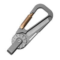 Porte-clés mousqueton léger en alliage de titane avec pendentif couteau EDC Express pour hommes