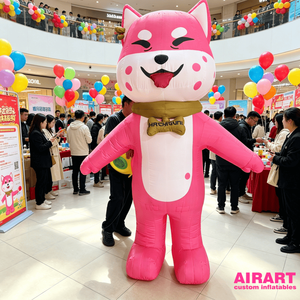 Disfraz Inflable Gigante de Perro <span class=keywords><strong>Shiba</strong></span> <span class=keywords><strong>Inu</strong></span> Rosa de 2.5m, Mascota Inflable para Publicidad y Promoción - Product Image 1