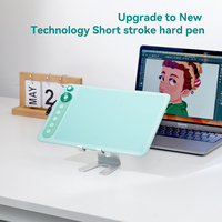Tablette graphique Parblo Intangbo X7 7 pouces avec nouvelle technologie, stylet à course courte, stylet dur S01 (noir/vert/rose)