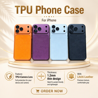 Coque de téléphone en TPU de luxe pour iPhone 18 Pro Max, texture litchi, protection de l'appareil photo