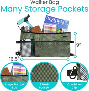 Free sample Hot Sell Taiwan <b>Pearl</b> Coated Crutch <b>bag</b> Lightweight Crutch <b>Bag</b> Universal Crutches Accessory Carryon Pouch - Product Image 2