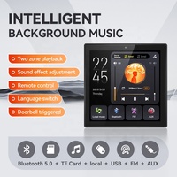 Controlador de Música Ambiental Inteligente Tipo 86, Pantalla Táctil de 2 Zonas, BT/FM/AUX/TF/USB, Multi-Habitación, Casa, Villa