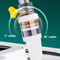 Filtre purificateur d'eau universel pour robinet de cuisine à 6 couches en plastique, économiseur d'eau, aérateur, filtration au charbon actif, pommeau de douche