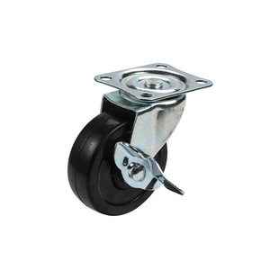 Furniture <b>Caster</b> 3 Inch Rubber <b>Wheel</b> Plate Mount Plain Bearing Durable General Use - Product Image 4