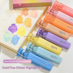 Ensemble de stylos surligneurs pastel scintillants, 4 <span class=keywords><strong>couleurs</strong></span>, stylos fluorescents chatoyants pour enfants, bricolage artistique - Product Image 4