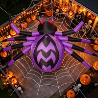 Décorations gonflables d'Halloween de 9 pieds de large, décorations de jardin en forme d'araignée avec LED intégrées pour la cour, le jardin, les fêtes et la pelouse