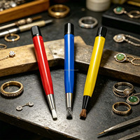 Ensemble de 3 brosses rétractables en fibre de verre et fil de laiton pour le nettoyage, le polissage et l'élimination de la rouille des bijoux et montres