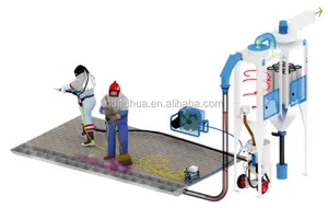 Qingdao puhua 상표 녹 제거 모래 폭파 방 폭파 부스 페인트 기계